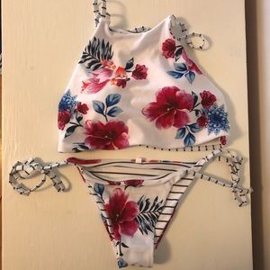 Floral Halter Bikini Set